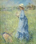 Pierre-Auguste Renoir Femme cueillant des Fleurs oil on canvas painting by Pierre-Auguste Renoir oil on canvas